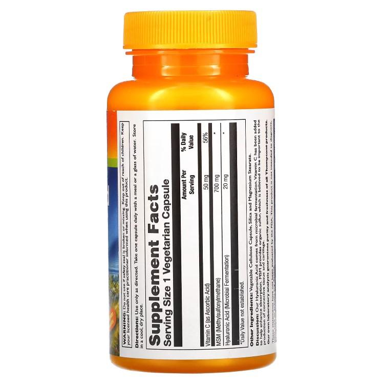 トンプソン ヒアルロン酸 MSM 30粒 Thompson Hyaluronic Acid + MSM ヘルスケア 栄養 海外 ビタミンC ...
