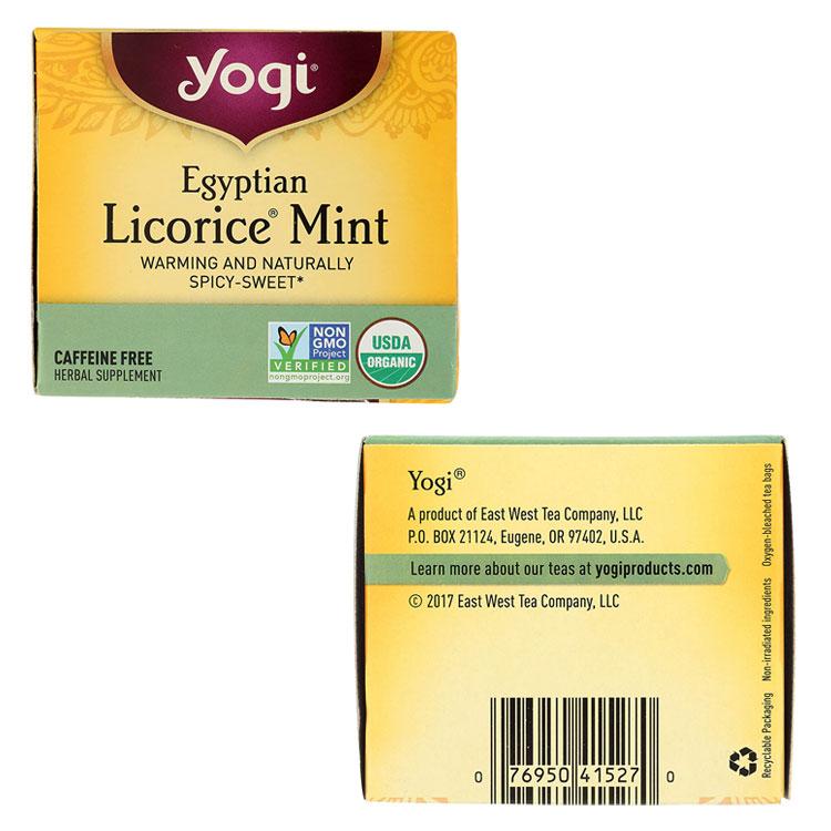 ヨギティー エジプシャン リコリスミント ハーブティー 16包 32g (1.12oz) Yogi Tea Egyptian Licorice