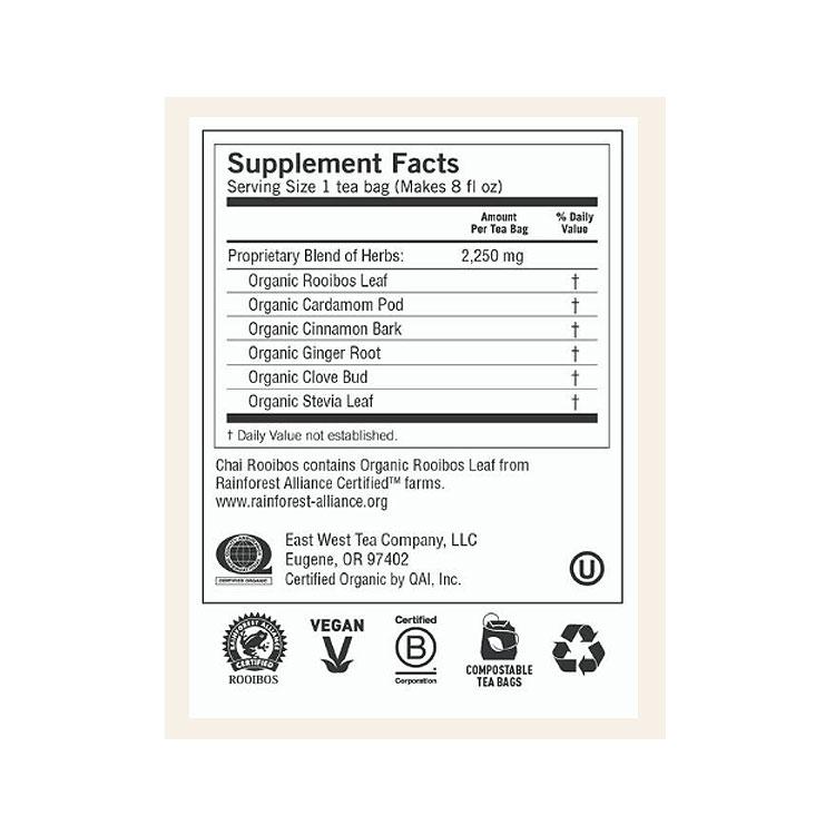 ヨギティー チャイ ルイボスティー 16包 36g (1.27oz) Yogi Tea Chai Rooibos チャイティー ハーブティー