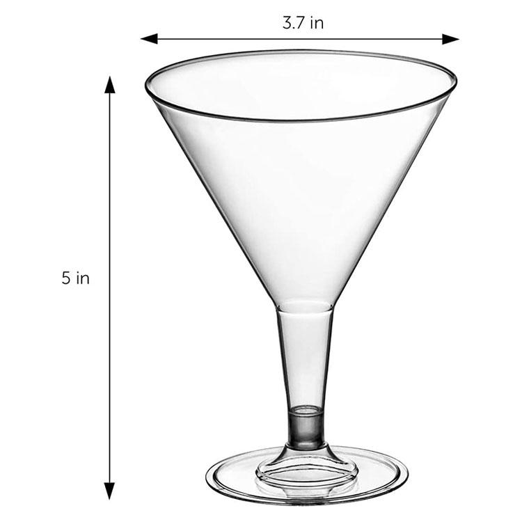 使い捨てマティーニカクテルグラス 207ml (7oz) 24個入り Plastic 