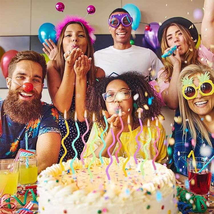 ビービーティーオー ツイスティ バースデーキャンドル カラフル 12本