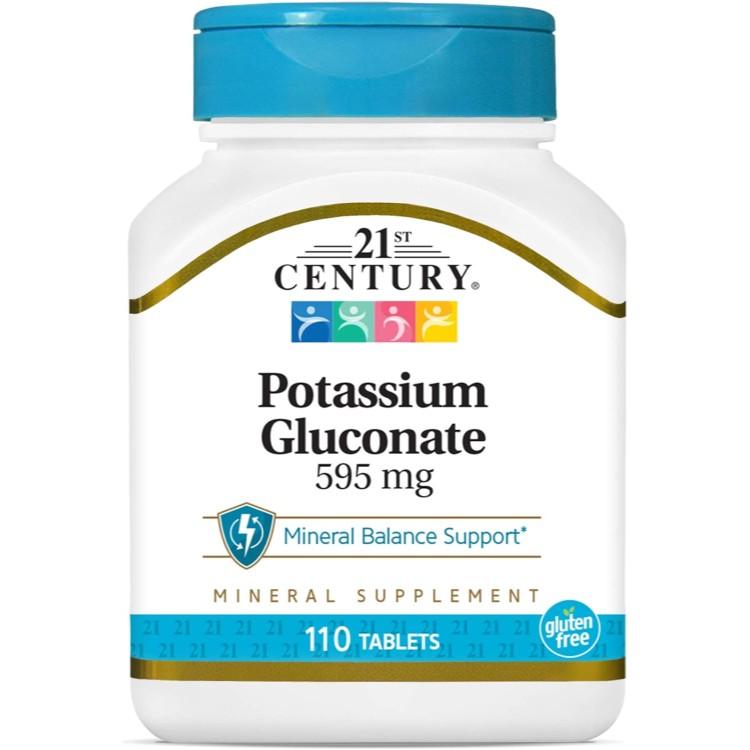 21st Century グルコン酸カリウム 595 mg 110タブレット Potassium