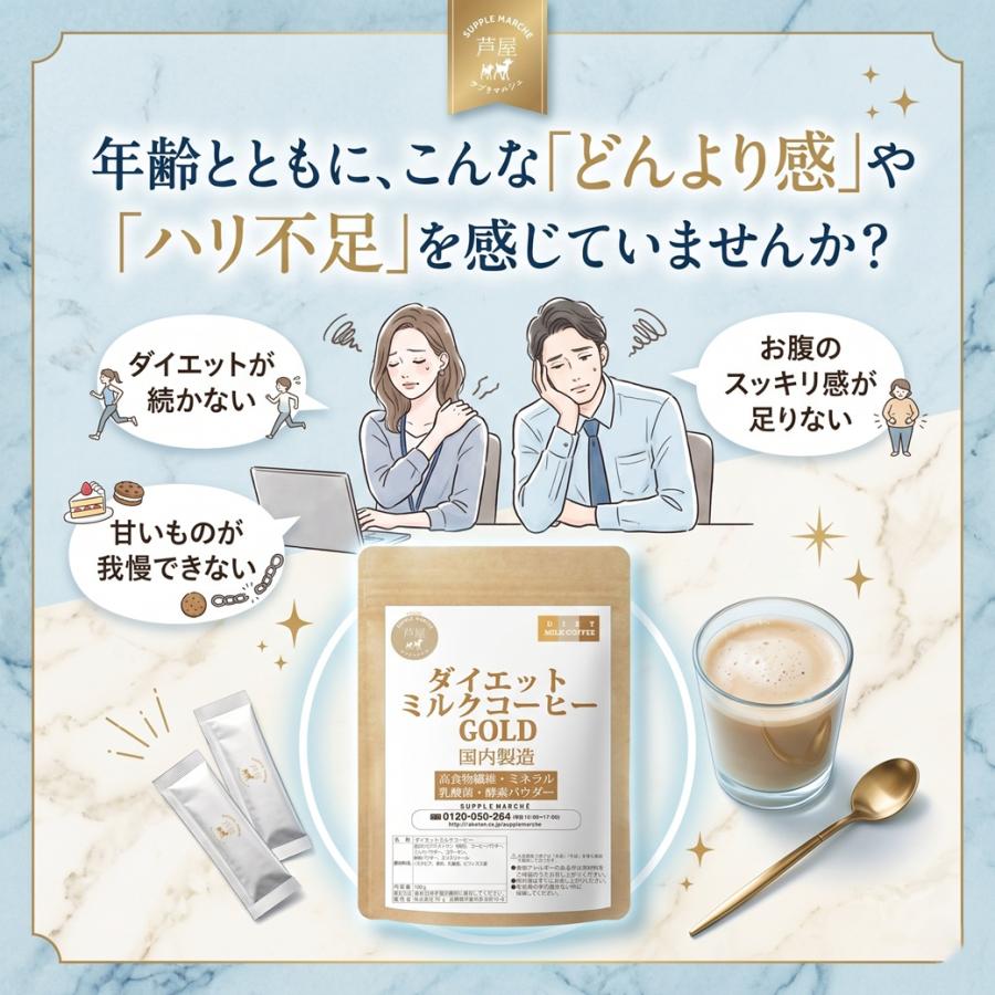 ダイエットミルクコーヒー ゴールド 100g→160g 大増量 難消化性