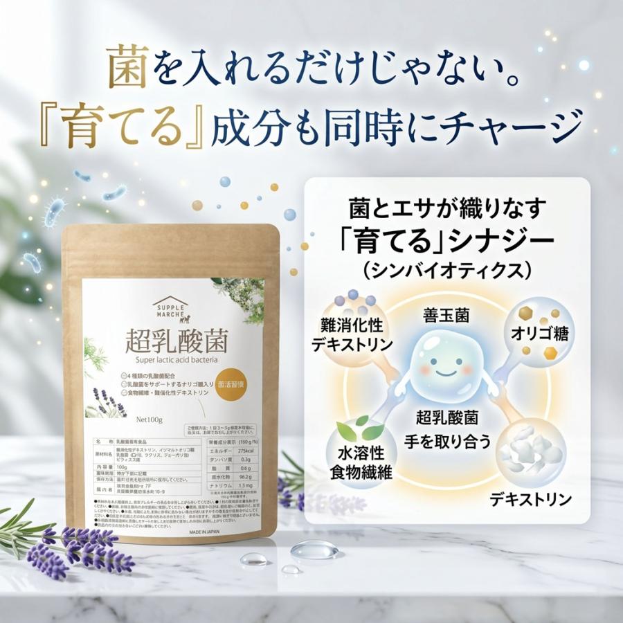 乳酸菌 サプリ 10兆個 100日分 粉末 パウダー 善玉菌 ビフィズス菌 フェーカリス菌 ラクリス菌 オリゴ糖 腸活 菌活 【 12時まで当日発送 365日出荷 送料無料 】 |  | 09