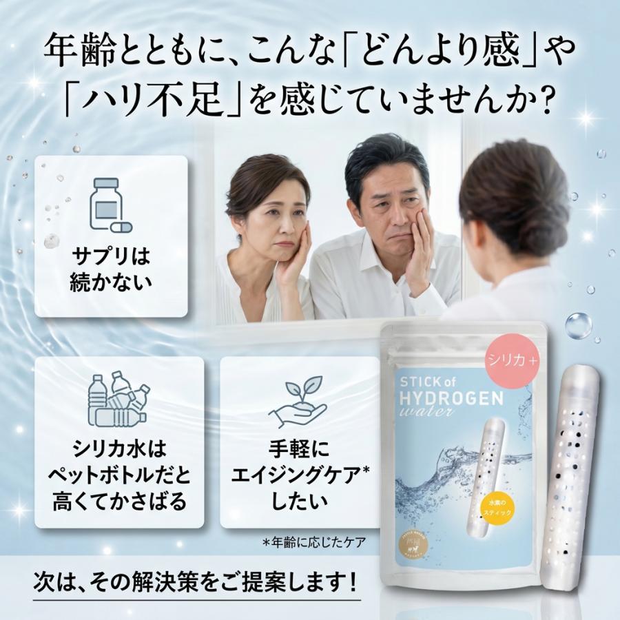 水素水＆シリカ水(ケイ素水)スティック10本＜3カ月使用可＞水素水生成
