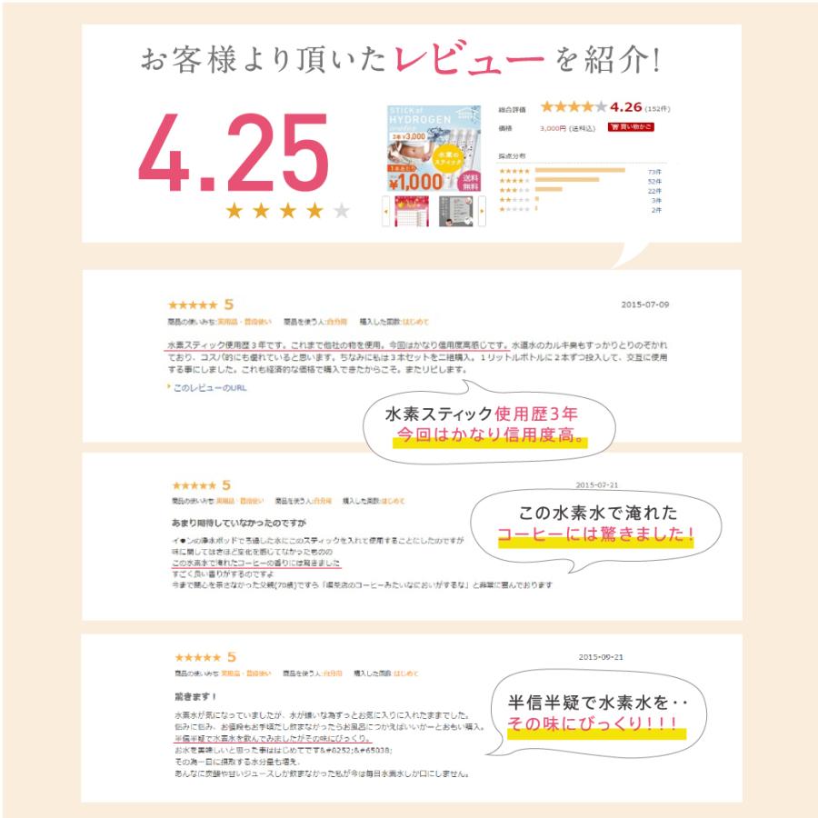 水素水生成器 水素水 スティック 10本 1800L用（約３0ヵ月） 日本製 特許 送料無料 エイジングケア 健康 ダイエット 国産 浄水器 お試し 365日発送 TV話題 爆買_5