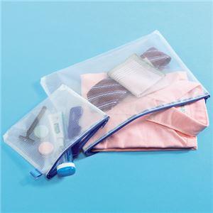 （まとめ） TANOSEE メッシュ入れもの B5 タテ225×ヨコ285粍 青 1枚 〔×15仕かける〕