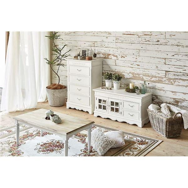 ローテーブル センターテーブル 約幅90cm 楕円形 ホワイト シャビー