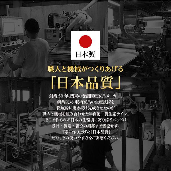 〔組立設置サービス付き〕 収納 ベッド ヘッドレス 通常丈 セミダブル フレームのみ アイボリー 日本製_11