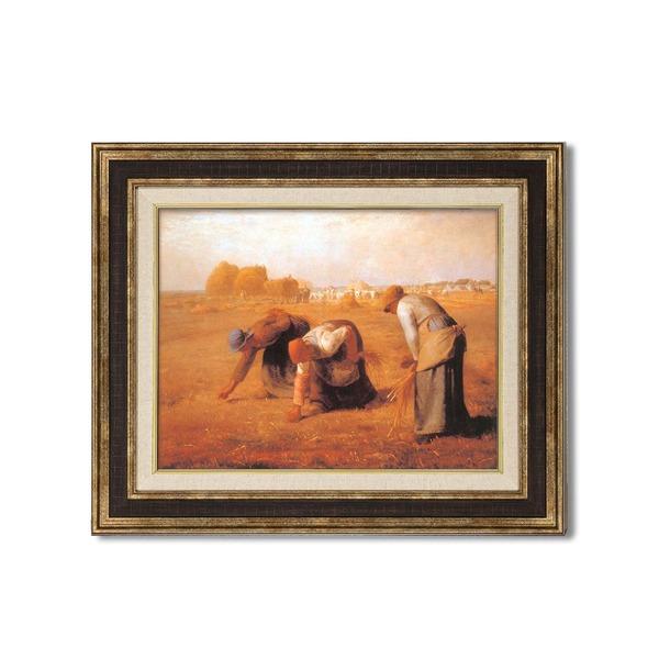額装品 〕 世界の名画 ダークブラウンアンティーク額 F6 ミレー