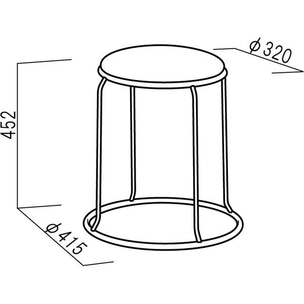 スタニングルアー 北欧風 スツール/丸椅子 〔同色5脚セット ホワイト