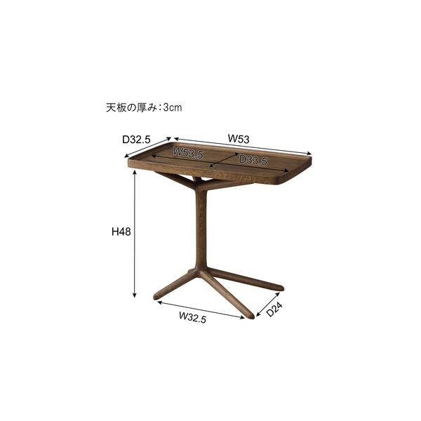 サイドテーブル ミニテーブル 幅54cm ブラウン 木製 2WAY リビング ダイニング インテリア家具 ベッドルーム 寝室_4