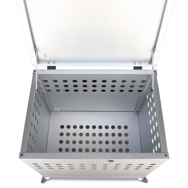大型 ダストボックス ゴミ箱 屋外用 〔 200L 〕 DST-700 ガルバリウム鋼板 メタルテック 組立品〔代引不可〕_3