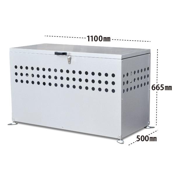 大型 ダストボックス ゴミ箱 屋外用 〔 300L 〕 DST-1100 ガルバリウム鋼板 メタルテック 組立品〔代引不可〕の画像