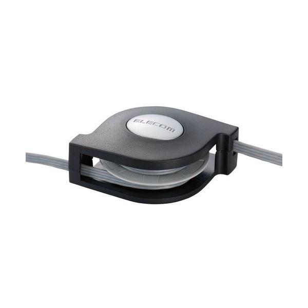 (まとめ) エレコムツメ折れ防止巻取りLANケーブル(Cat6) ブラック 1.5m LD-MCTGT/BK 1個 〔×5セット〕_1