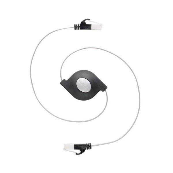 (まとめ) エレコムツメ折れ防止巻取りLANケーブル(Cat6) ブラック 1.5m LD-MCTGT/BK 1個 〔×5セット〕_2