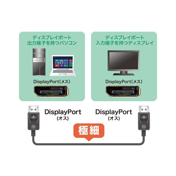 (まとめ) サンワサプライDisplayPortケーブル 1.5m ブラック KC-DP15K 1本 〔×5セット〕_2