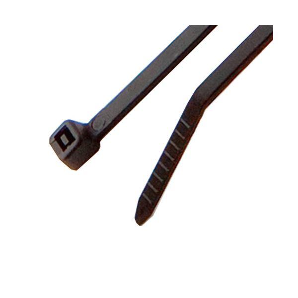 (まとめ) オーム電機 耐候性ロックタイ 200mm 黒 LT-200W100BK 1袋(100本) 〔×10セット〕_1
