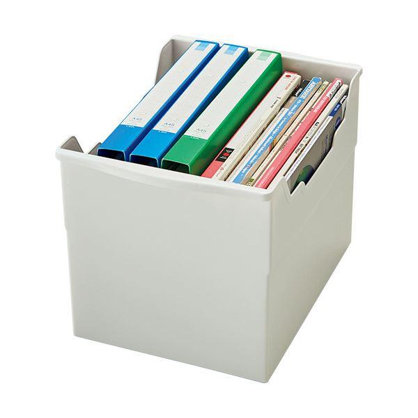 (まとめ) ライオン事務器 フリーボックス PP製A4ヨコ 背幅265mm 透明ブルー FB-235P 1個 〔×10セット〕_1