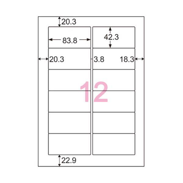 (まとめ) ヒサゴ エコノミーラベル A4 12面83.8×42.3mm 四辺余白 ELM007 1冊(100シート) 〔×10セット〕の画像