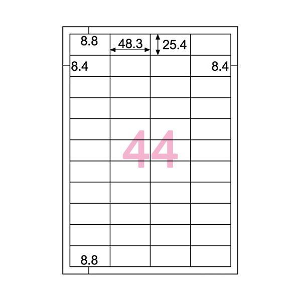 (まとめ) ヒサゴ エコノミーラベル A4 44面48.3×25.4mm 四辺余白 ELM022 1冊(100シート) 〔×10セット〕の画像