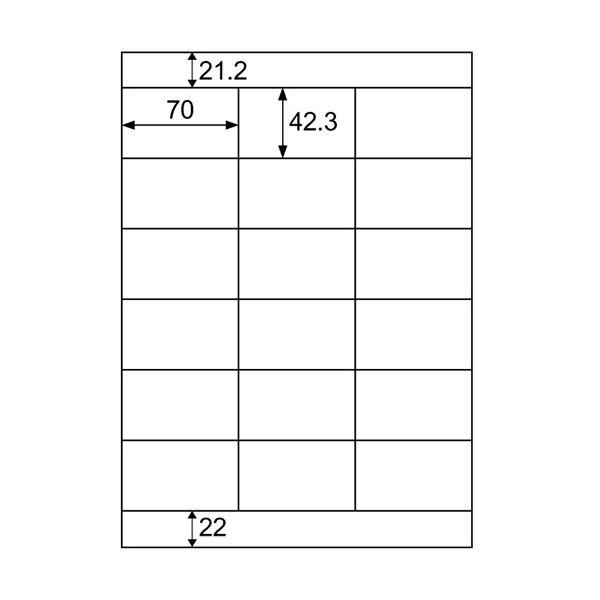 (まとめ) ヒサゴ エコノミーラベル A4 18面70×42.3mm 上下余白 ELM009S 1冊(30シート) 〔×10セット〕の画像