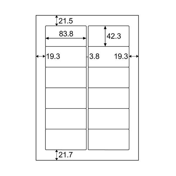 (まとめ) ヒサゴ エコノミーラベル A4 12面83.8×42.3mm インチ改行 四辺余白付 ELM017S 1冊(30シート) 〔×10セット〕の画像