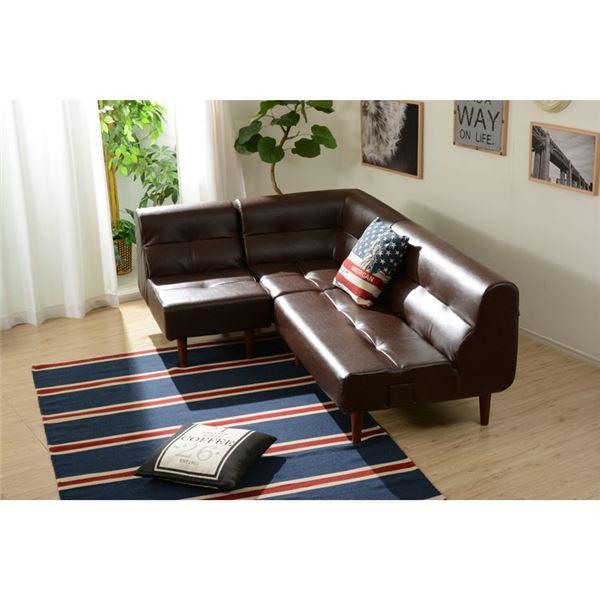 リビングダイニングソファ 【コーナー】 ダークブラウン ヴィンテージ合皮 リビングダイニングソファ 【コーナー】 ダークブラウン ヴィンテージ