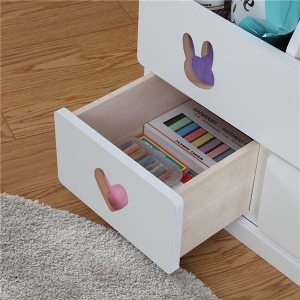 子供用 収納棚/玩具収納 〔女の子用〕 幅59.0cm 日本製 引き出し付き 耐久性 『おかたづけしたくなるおもちゃ箱』 〔完成品〕_2