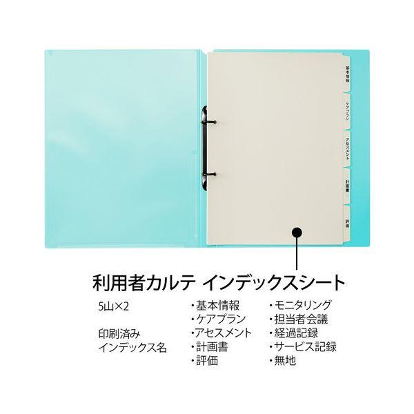 （まとめ）プラス 利用者カルテ リングファイルA4S ブルー〔×10セット〕の画像