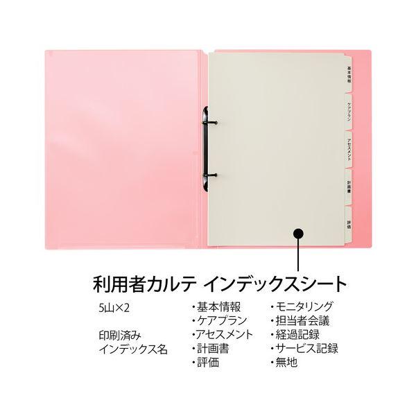 （まとめ）プラス 利用者カルテ リングファイルA4S ピンク〔×10セット〕の画像