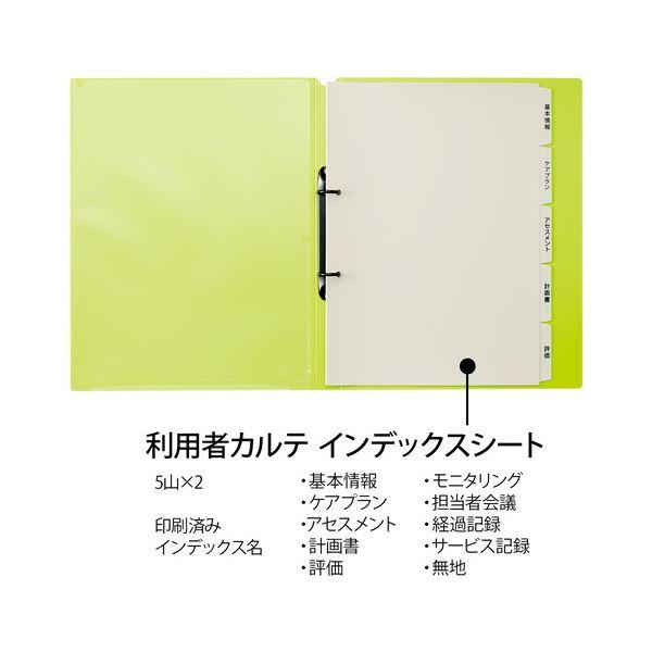 （まとめ）プラス 利用者カルテ リングファイルA4S グリーン〔×10セット〕の画像