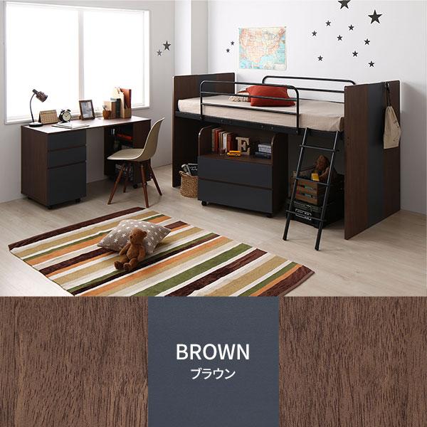 システムベッド 3点セット ベッド幅102cm ブラウン ロータイプ システムベッド 3点セット ベッド幅102cm ブラウン ロータイプ