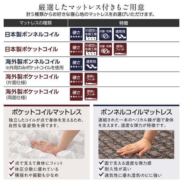 日本製 収納付き 引き出し付き 木製 照明付き 棚付き『BERDEN』 ベルデン ダブル 日本製ボンネルコイルマットレス付き ナチュラル〔代引不可〕 【木工】