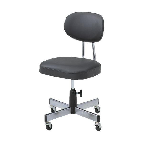 スタンダードなオフィスチェアです。TRUSC0 事務椅子 ビニールレザー張り ブラック L-2095 1脚 組立品