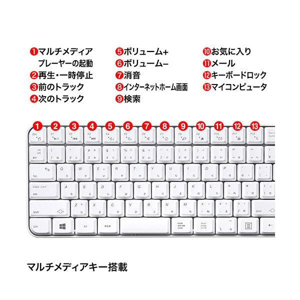 サンワサプライ マウス付きワイヤレスキーボード ホワイト SKB-WL25SETW 1セット_2
