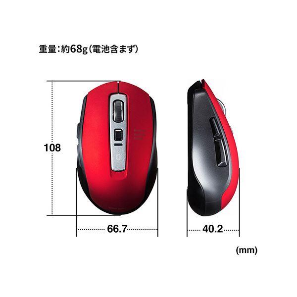 （まとめ）サンワサプライ 静音Bluetooth5.0 ブルーLEDマウス レッド MA-BTBL162R 1個〔×3セット〕_1