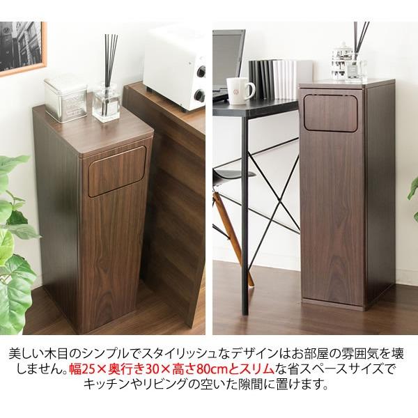 ダストボックス ゴミ箱 幅25cm 45L ブラウン プッシュ扉式 中身が見えない Empro キッチン 台所 店舗 ショップ〔代引不可〕_3