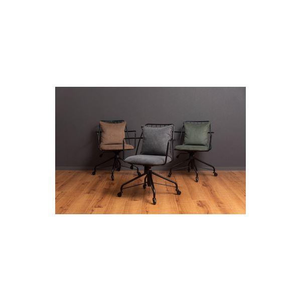 オフィスチェア 約幅57.5cm グレー 昇降機能 ロッキング機能 回転式