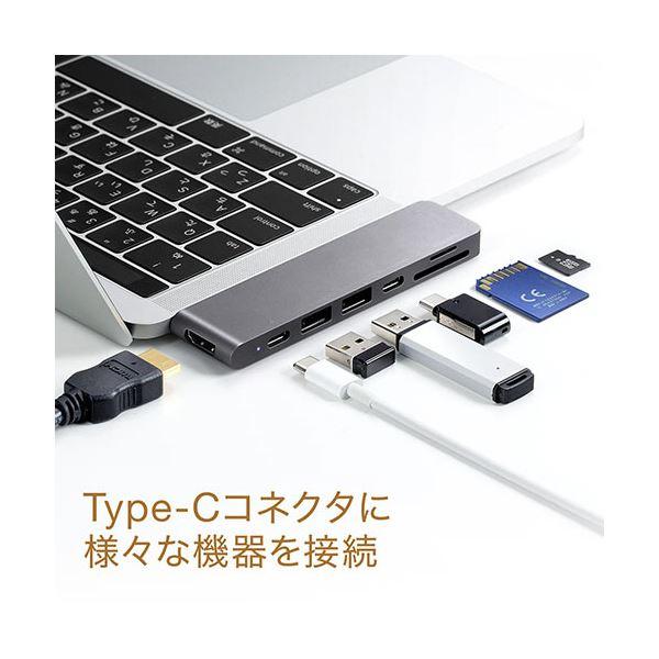 サンワダイレクト Type-Cドッキングステーション 7in2 MacBook Pro専用 PD対応60W 400-ADR320GPD 1個_2