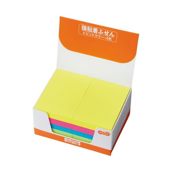（まとめ） TANOSEE 強粘着ふせん75×50mm ビビッドカラー・4色 1パック（10冊） 〔×5セット〕_1