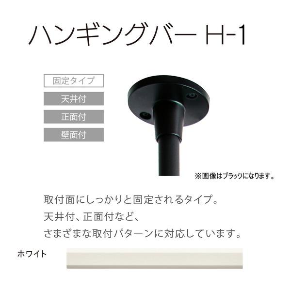30017015 ハンギングバー H1 天井付 Cタイプセット ホワイト 約W1400mm×H450mmの画像