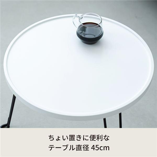 〔5個セット〕セカンドサイドテーブル45(ホワイト/白)〔直径45cm〕 机 折りたたみ 折れ脚 軽量 フラワースタンド 小さい 飾り台 玄関 コンパクト ホワイトイ..._4