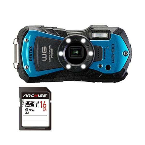 ○RICOH WG-40W BLUE Wi-Fi○本体+SDカード付○中古美品○