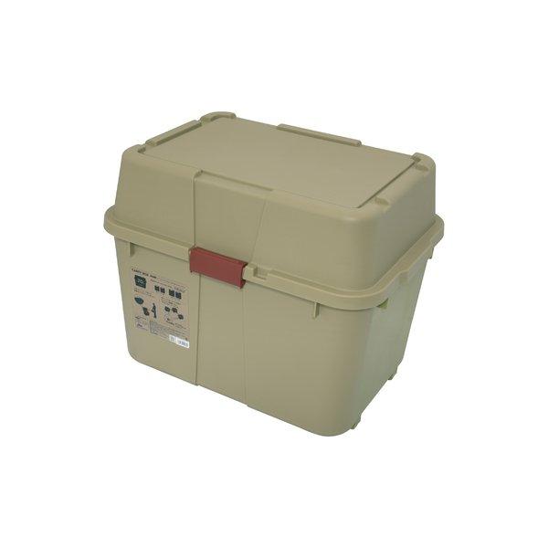 〔2台セット〕 キャリーボックス 70L コヨーテ ローラー付き 宅配BOX用シール付き 日本製 収納ボックス 防災 アウトドア_1
