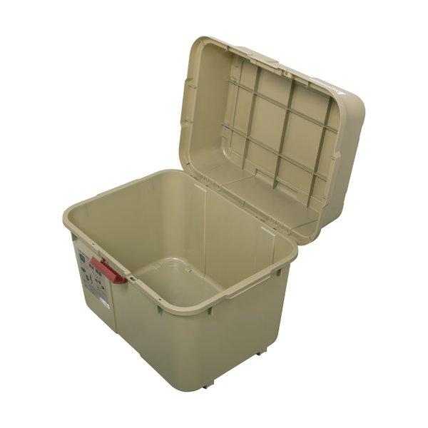 〔2台セット〕 キャリーボックス 70L コヨーテ ローラー付き 宅配BOX用シール付き 日本製 収納ボックス 防災 アウトドア_3
