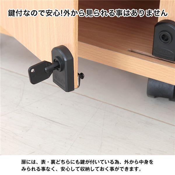 同人誌専用 鍵付扉 押入れブックワゴン 両面扉 ブラウン 組立品_3