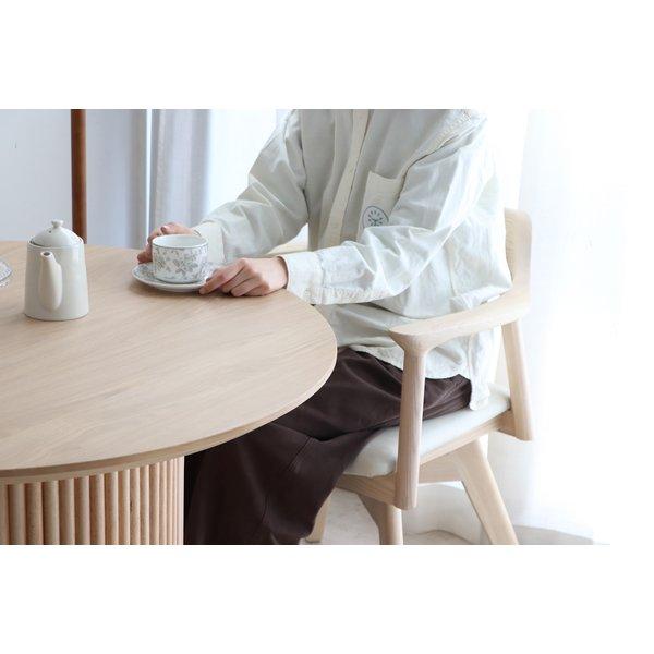 UP ロペス円形ダイニングテーブル 約幅100cm SNA シャビーベージュ 組立式
