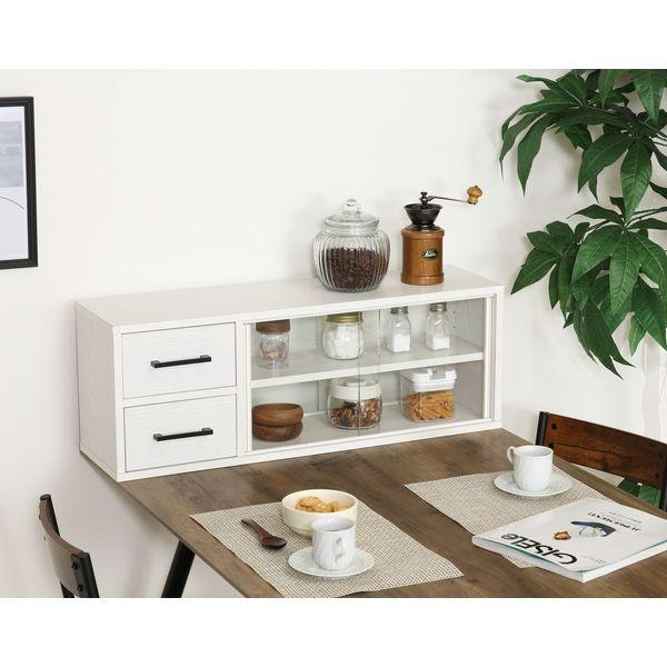 カウンター上収納ラック 約80cm幅 オークホワイト 組立品 : Mono