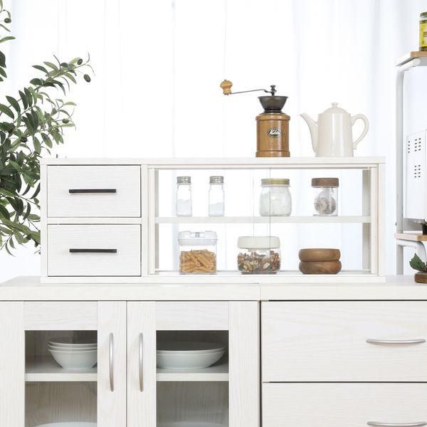 カウンター上収納ラック 約80cm幅 オークホワイト 組立品 : Mono